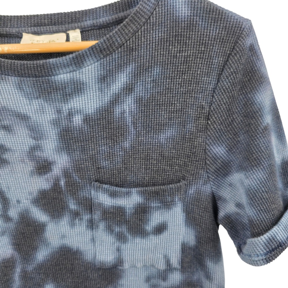 RD Style Women's XS Tie Dye Waffle Knit Short Sleeve Dress Pocket‎